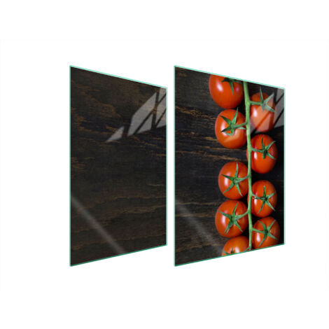 PLAQUE DE PROTECTION EN VERRE POUR POÊLE 70x52 TOMATE (1/5)