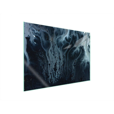 PLAQUE DE PROTECTION EN VERRE POUR POÊLE 70x52 MARBRE (1/5)