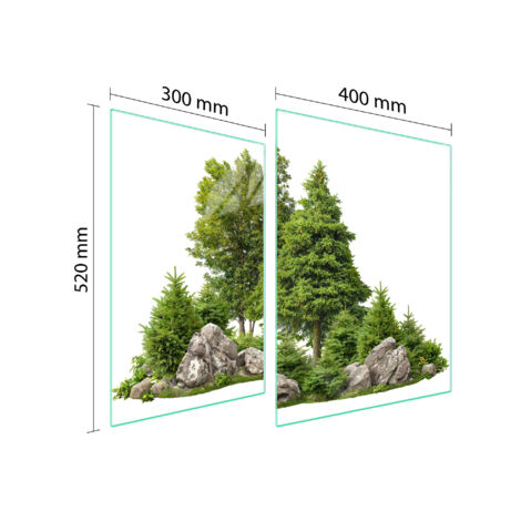 PLAQUE DE PROTECTION EN VERRE POUR POÊLE 70x52 TREE (1/5)