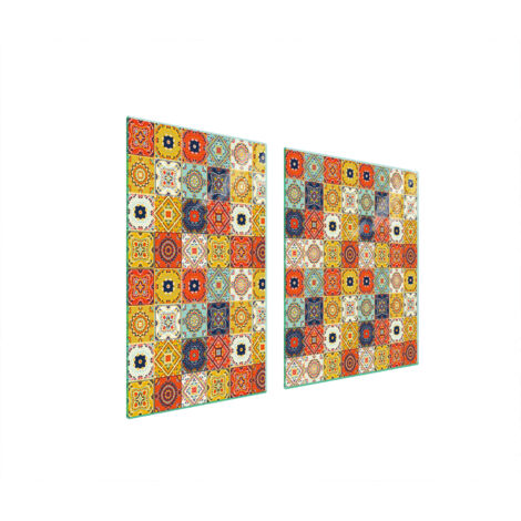 ASSIETTE EN VERRE et PLANCHE À DÉCOUPER 100x52 MOSAÏQUE