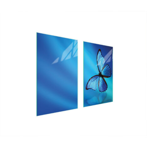 PLAQUE DE PROTECTION EN VERRE POUR POÊLE 75x52 PAPILLON (1/5)