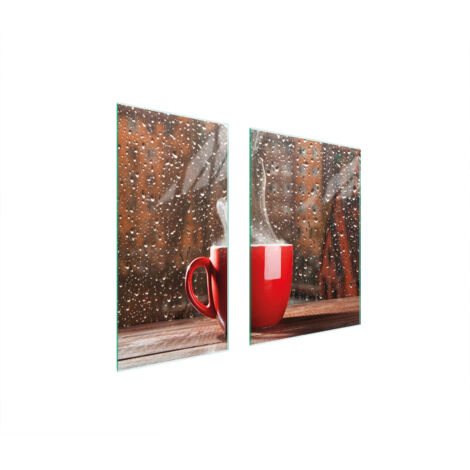 PLAQUE DE PROTECTION EN VERRE 75x52 CAFÉ (1/5)