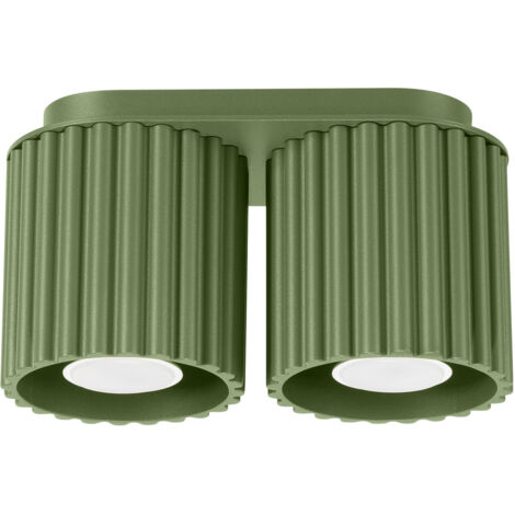 PLAFOND AURA 2 GU10 VERT OLIVE ALU SOLLUX SL.1795