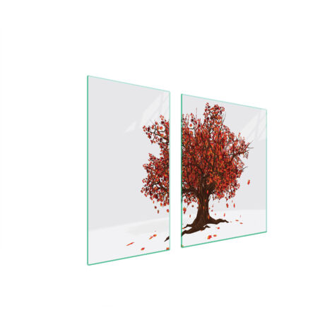 PLAQUE DE PROTECTION EN VERRE POUR POÊLE 90x52 TREE