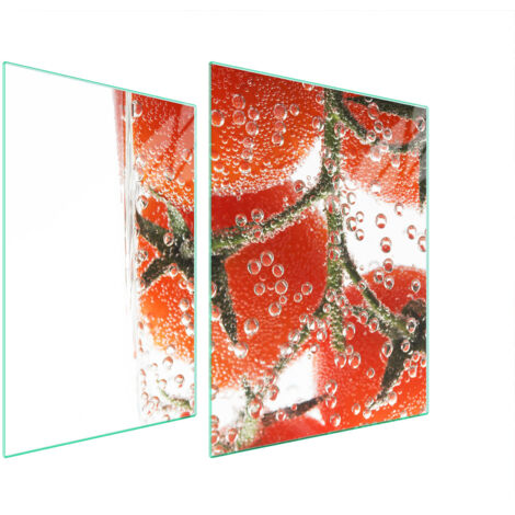 PLAQUE DE PROTECTION EN VERRE POUR POÊLE 70x52 TOMATE (1/5)
