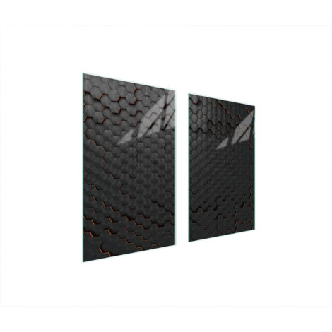 PLAQUE DE PROTECTION EN VERRE POUR POÊLE 75x52 NOIRE (1/5)