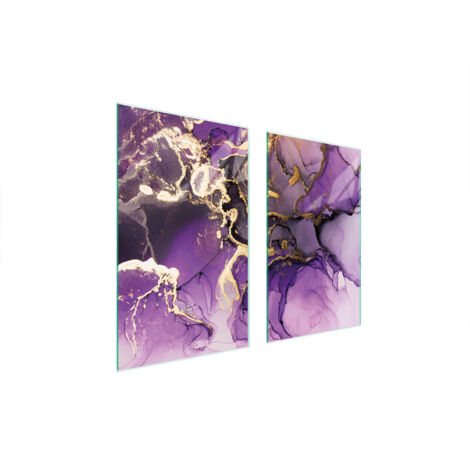 PLAQUE DE PROTECTION EN VERRE POUR POÊLE 75x52 VIOLET (1/5)