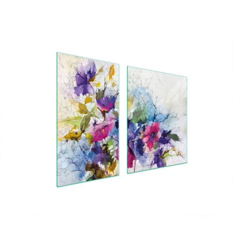 ASSIETTE EN VERRE et PLANCHE À DÉCOUPER 100x52 FLEURS (1/5)