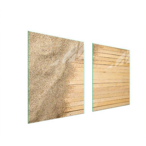 PLAQUE DE PROTECTION EN VERRE POUR POÊLE 85x52 SABLE