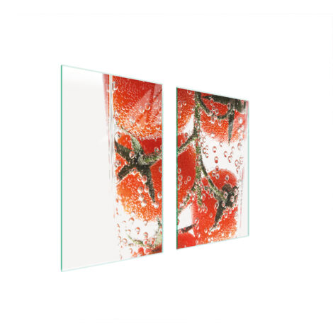 PLAQUE DE PROTECTION EN VERRE POUR POÊLE 75x52 TOMATE (1/5)
