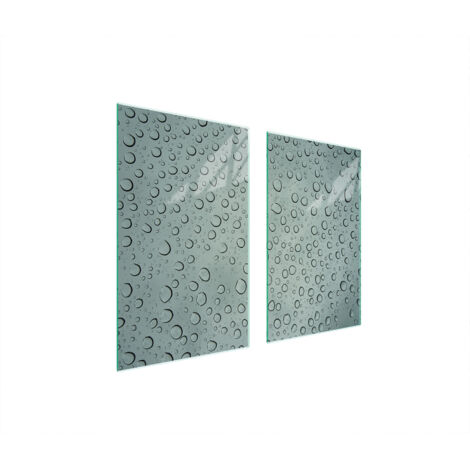 PLAQUE DE PROTECTION EN VERRE POUR POÊLE 75x52 GOUTTES (1/5)
