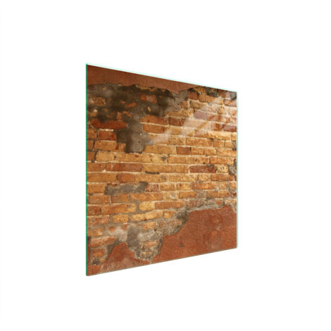 PLAQUE DE PROTECTION EN VERRE POUR POÊLE 50x52 BRIQUE