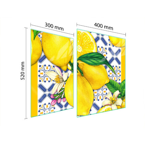 PLAQUE DE PROTECTION EN VERRE POUR POÊLE 70x52 CITRON (1/5)