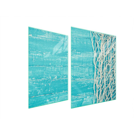 PLAQUE DE PROTECTION EN VERRE POUR POÊLE 70x52 TURQUOISE (1/5)