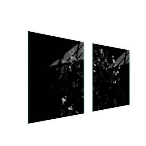 PLAQUE DE PROTECTION EN VERRE POUR POÊLE 85x52 NOIRE (1/5)