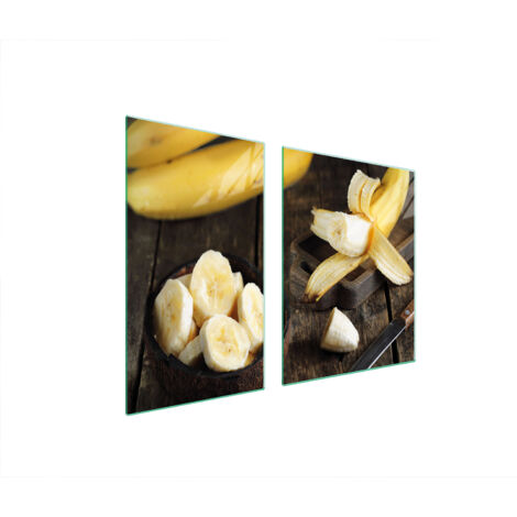 ASSIETTE EN VERRE et PLANCHE À DÉCOUPER 100x52 BANANE (1/5)