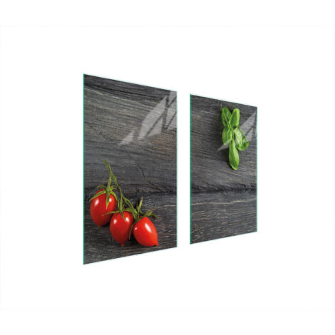PLAQUE DE PROTECTION EN VERRE POUR POÊLE 75x52 TOMATES (1/5)