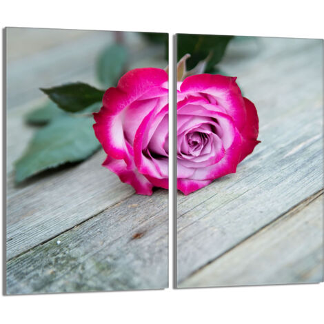 Plaque de protection en verre pour poêle 2x30x52 Rose (1/5)