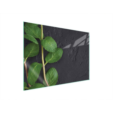 PLAQUE DE PROTECTION DE POÊLE EN VERRE 70x52 MENTHE (1/5)