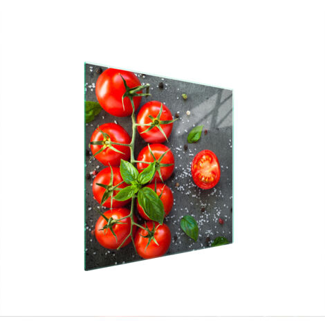 PLAQUE DE PROTECTION EN VERRE POUR POÊLE 50x52 TOMATES (1/5)