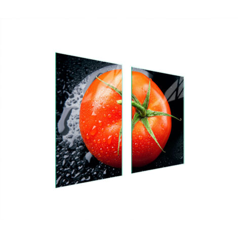 PLAQUE DE PROTECTION EN VERRE POUR CUISINE 65x52 TOMATE (1/5)