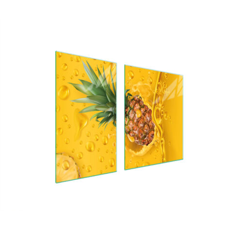 ASSIETTE EN VERRE et PLANCHE À DÉCOUPER 100x52 ANANAS (1/5)