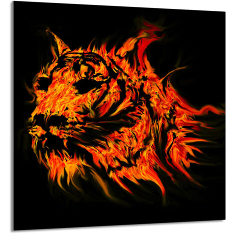 PANNEAU DE VERRE POUR CUISINE 60x65 Tiger (1/5)