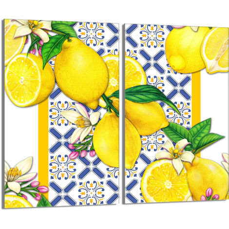 Protection de cuisinière en verre 2x30x52 Citrons (1/5)