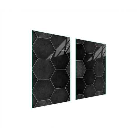 PLAQUE DE PROTECTION EN VERRE POUR CUISINE 65x52 CARRELAGE (1/5)