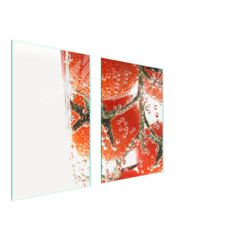 PLAQUE DE PROTECTION EN VERRE POUR CUISINE 65x52 TOMATE (1/5)