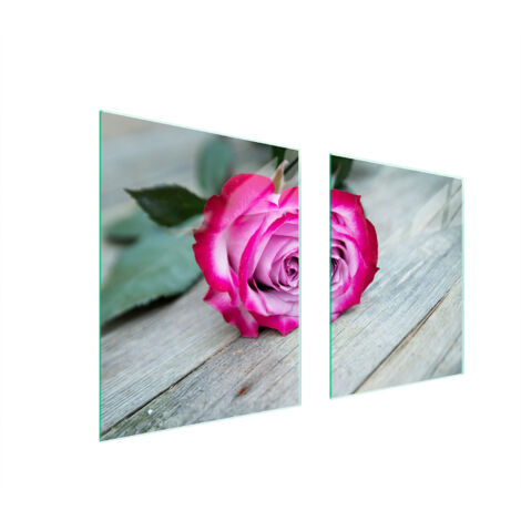PLAQUE DE PROTECTION EN VERRE POUR POÊLE 85x52 ROSE (1/5)