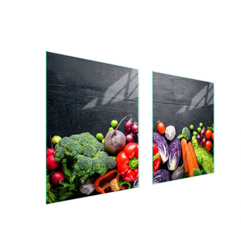 PLAQUE DE PROTECTION EN VERRE POUR POÊLE 85x52 LÉGUMES (1/5)