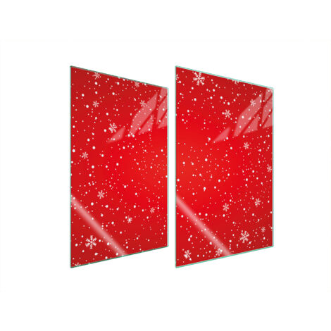 PLAQUE DE PROTECTION EN VERRE POUR CUISINE 2x35x52 ROUGE (1/5)