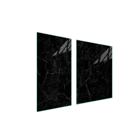 PLAQUE DE PROTECTION EN VERRE POUR POÊLE 90x52 MARBRE (1/5)