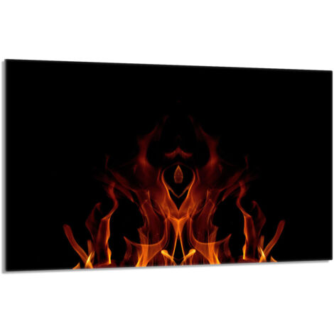 Plaque de protection en verre pour le poêle 80x52 Fire (1/5)