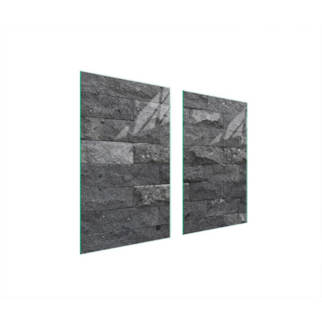 PLAQUE DE PROTECTION EN VERRE POUR POÊLE 75x52 BRIQUE