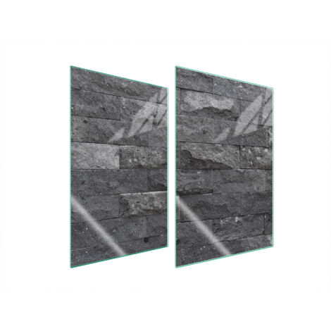 PLAQUE DE PROTECTION EN VERRE POUR CUISINE 2x35x52 BRIQUE (1/5)