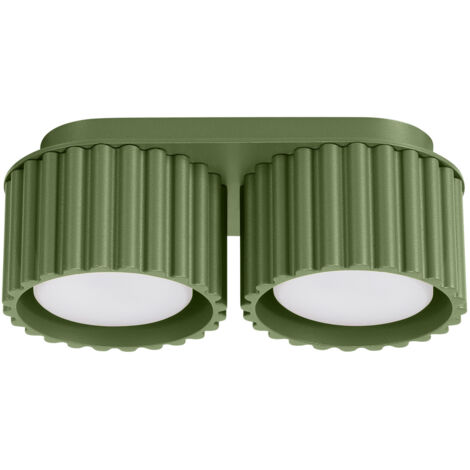 Plafonnier moderne ovale olive 21cm 2xGX53 AURA Sollux (1/5)