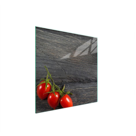PLAQUE DE PROTECTION EN VERRE POUR POÊLE 50x52 TOMATES (1/5)