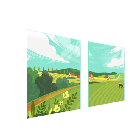 PLAQUE DE PROTECTION EN VERRE POUR POÊLE 85x52 VILLAGE (1/5)