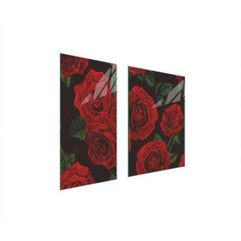 PLAQUE DE PROTECTION EN VERRE 75x52 ROSES (1/5)