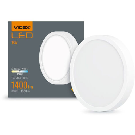 Plafonnier encastré blanc classe E 15W 1850lm 4000K 19,2 cm Videx (1/4)