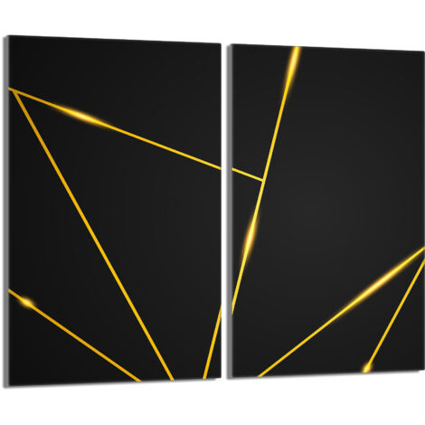 Plaque de protection en verre pour poêle 2x30x52 Noir (1/5)