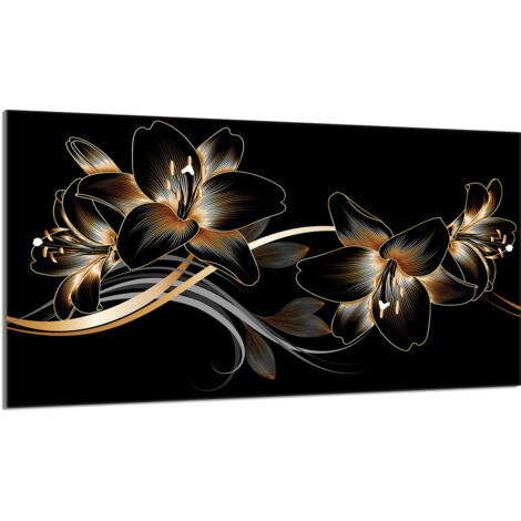 Plaque de protection en verre pour poêle 90x52 Orchidea