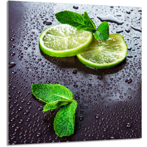 PANNEAU DE VERRE POUR CUISINE 60x65 Citron vert (1/5)