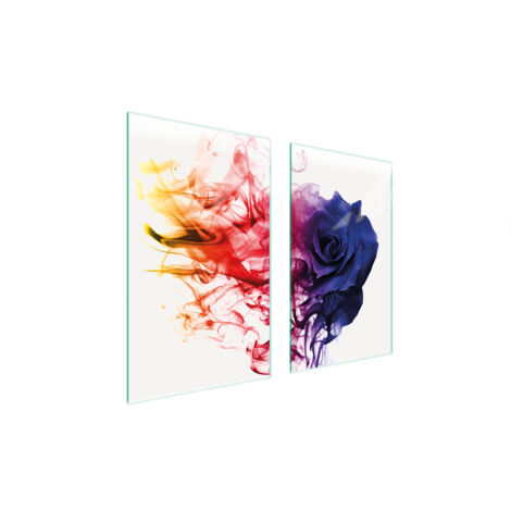 PLAQUE DE PROTECTION EN VERRE POUR POÊLE 75x52 ROSE (1/5)