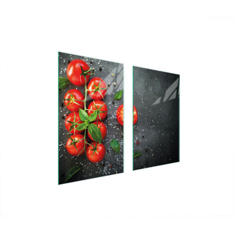 PLAQUE DE PROTECTION EN VERRE POUR POÊLE 75x52 TOMATES (1/5)