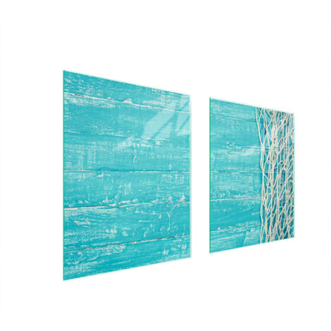 PLAQUE DE PROTECTION EN VERRE POUR POÊLE 85x52 TURQUOISE (1/5)