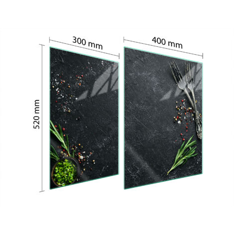 PLAQUE DE PROTECTION EN VERRE POUR CUISINIÈRE 70x52 CUISINE