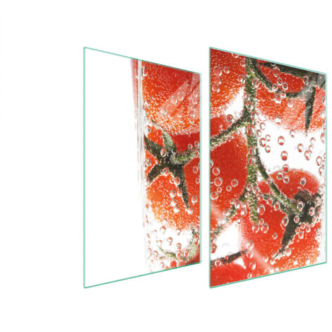 PLAQUE DE PROTECTION EN VERRE POUR CUISINE 2x35x52 TOMATE (1/5)